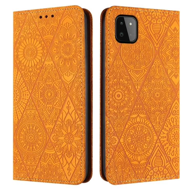 Ethnic Embossed Adsorption Leather Phone Case, For Samsung Galaxy A22 5G, For Samsung Galaxy A23, For Samsung Galaxy A24 4G, For Samsung Galaxy A32 4G