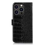 Crocodile Top Layer Cowhide Leather Phone Case, For iPhone 15 Pro, For iPhone 15 Plus, For iPhone 15 - Image 3
