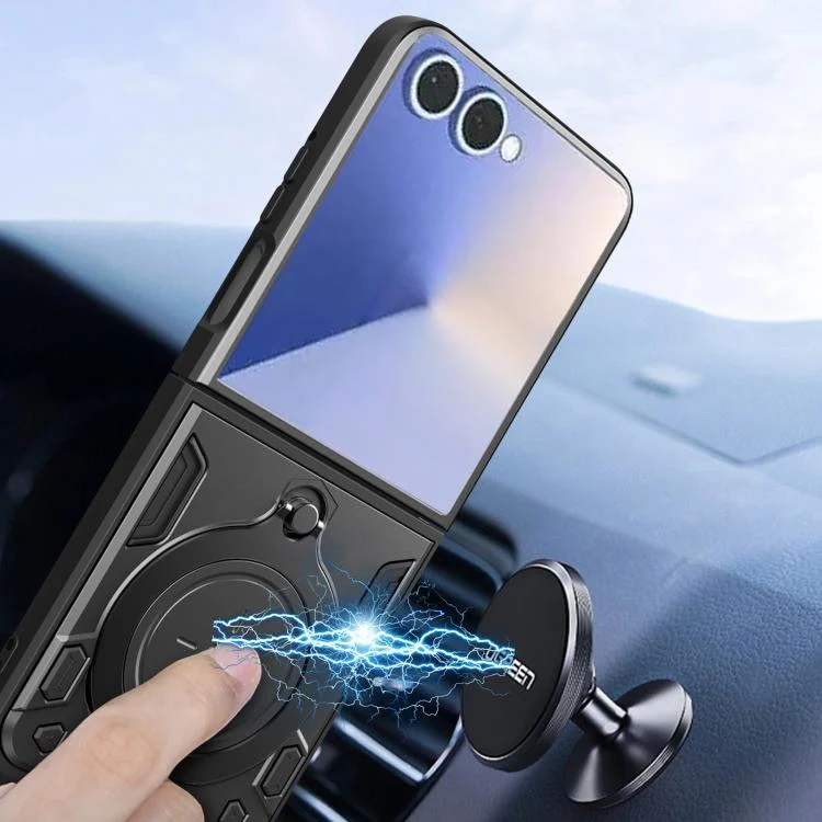EDA004873102A_3.webp CD Texture Magnetic Holder Phone Case, For Samsung Galaxy Z Flip7, For Samsung Galaxy Z Flip5 - Image 4