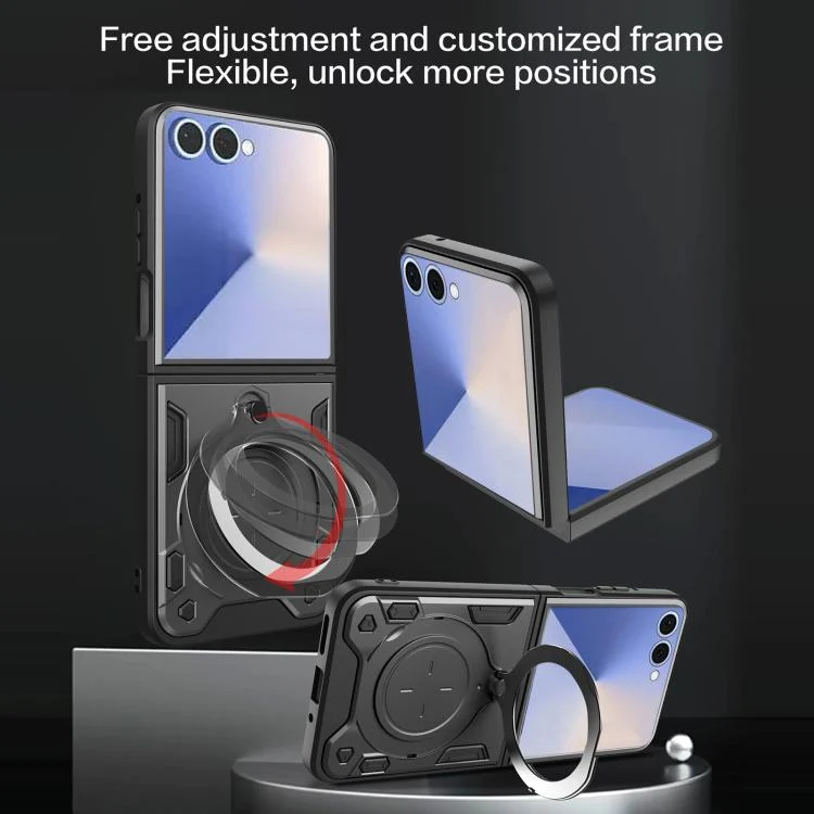 EDA004873102A_5.webp CD Texture Magnetic Holder Phone Case, For Samsung Galaxy Z Flip7, For Samsung Galaxy Z Flip5 - Image 6