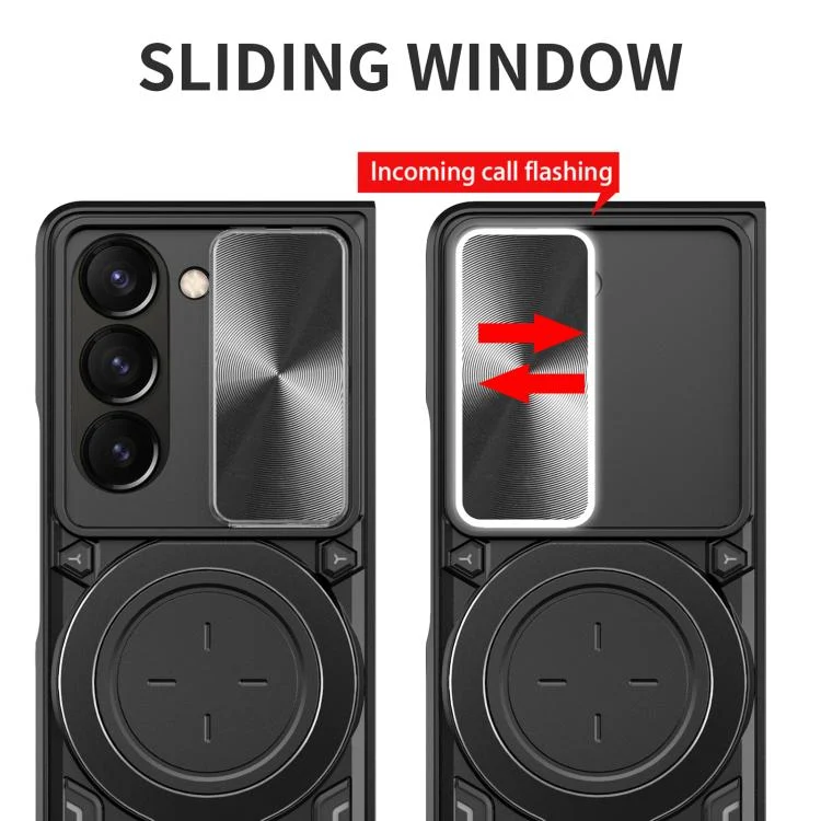 EDA004873202A_3.webp CD Texture Sliding Camshield Magnetic Holder Phone Case, For Samsung Galaxy Z Fold7, For Samsung Galaxy Z Fold5 - Image 4