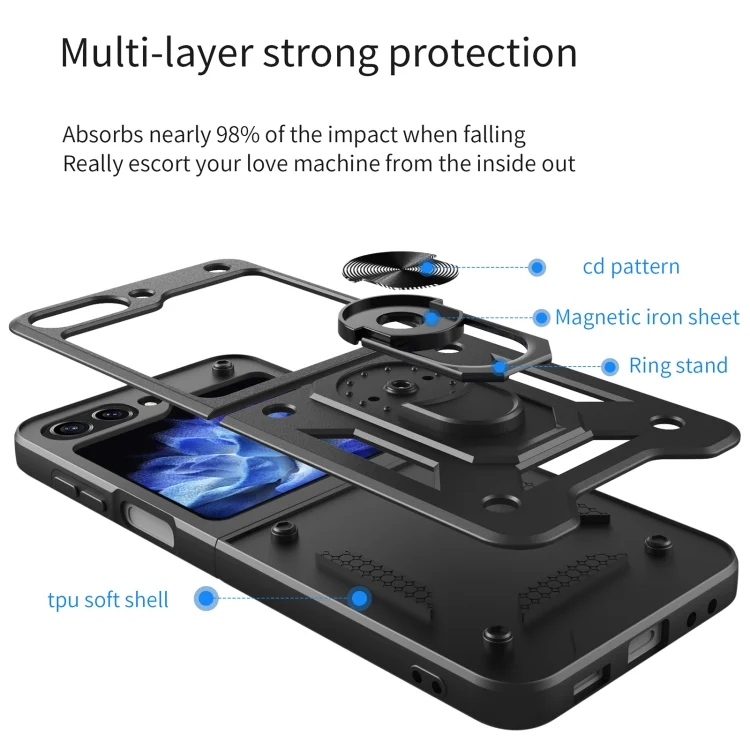 EDA004873902A_2.webp Armor Magnetic Bracket TPU+PC Phone Case, For Samsung Galaxy Z Flip5 - Image 3