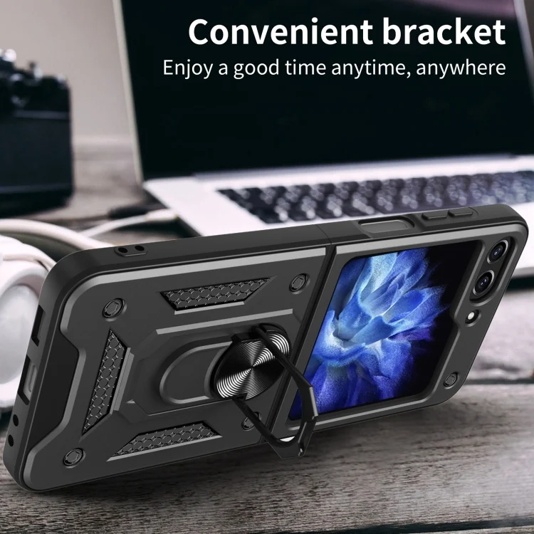 EDA004873902A_6.webp Armor Magnetic Bracket TPU+PC Phone Case, For Samsung Galaxy Z Flip5 - Image 7