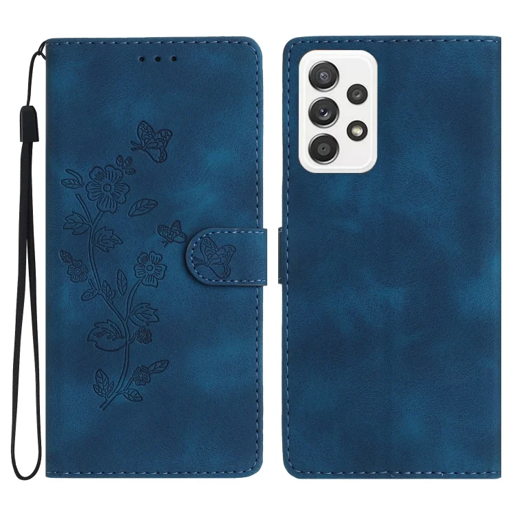 Flower Butterfly Embossing Pattern Leather Phone Case, For Samsung Galaxy A23 5G, For Samsung Galaxy S24 Ultra 5G, For Samsung Galaxy S24+ 5G
