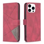 Magnetic Buckle Rhombus Texture Leather Phone Case, For iPhone 15 Pro, For iPhone 15 Plus, For iPhone 15