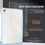 3-folding Acrylic Smart Leather Tablet Case, For Samsung Galaxy Tab S9, For Samsung Galaxy Tab A8 - Image 6