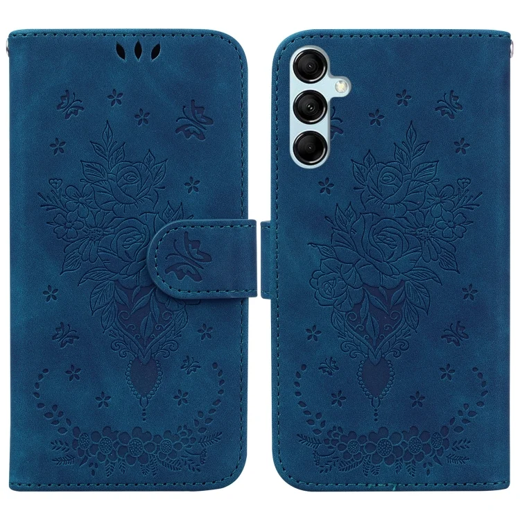 Butterfly Rose Embossed Leather Phone Case, For Samsung Galaxy M54
