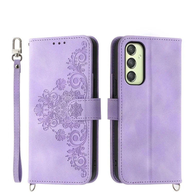 Skin-feel Flowers Embossed Wallet Leather Phone Case, For Samsung Galaxy A25 5G Global, For Samsung Galaxy S23 FE 5G, For Samsung Galaxy M62, For Samsung Galaxy S20 Ultra