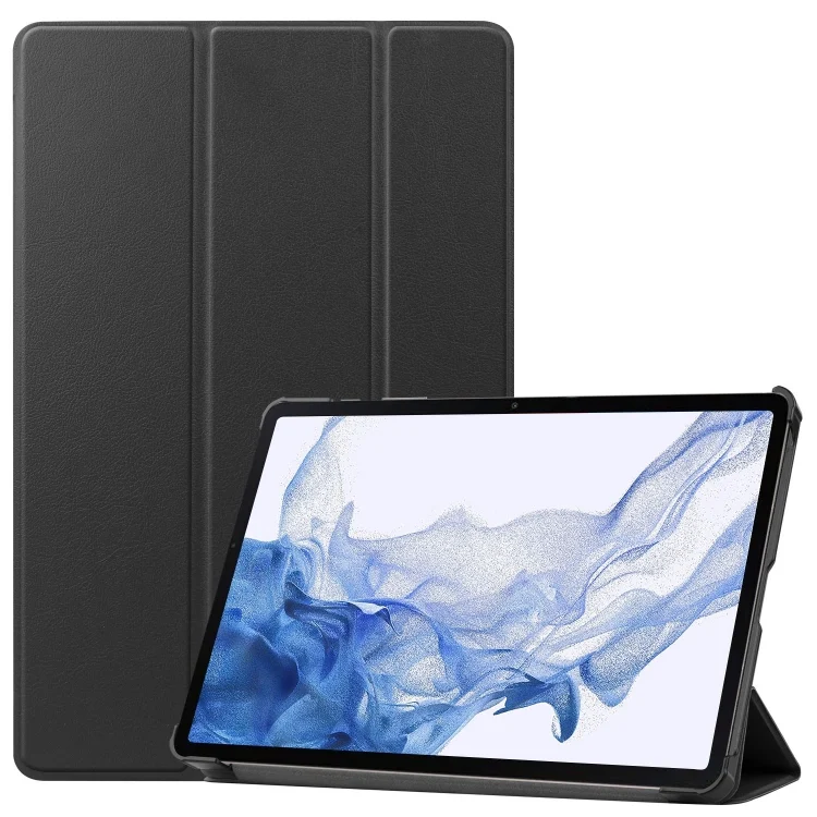 Custer Pure Color 3-Fold Holder Smart Leather Tablet Case, For Samsung Galaxy Tab S9, For Samsung Galaxy Tab S10 Ultra / S9 Ultra