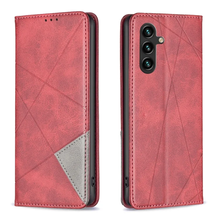 Rhombus Texture Magnetic Leather Phone Case, For Samsung Galaxy A55, For Samsung Galaxy A15, For Samsung Galaxy S24 Ultra 5G