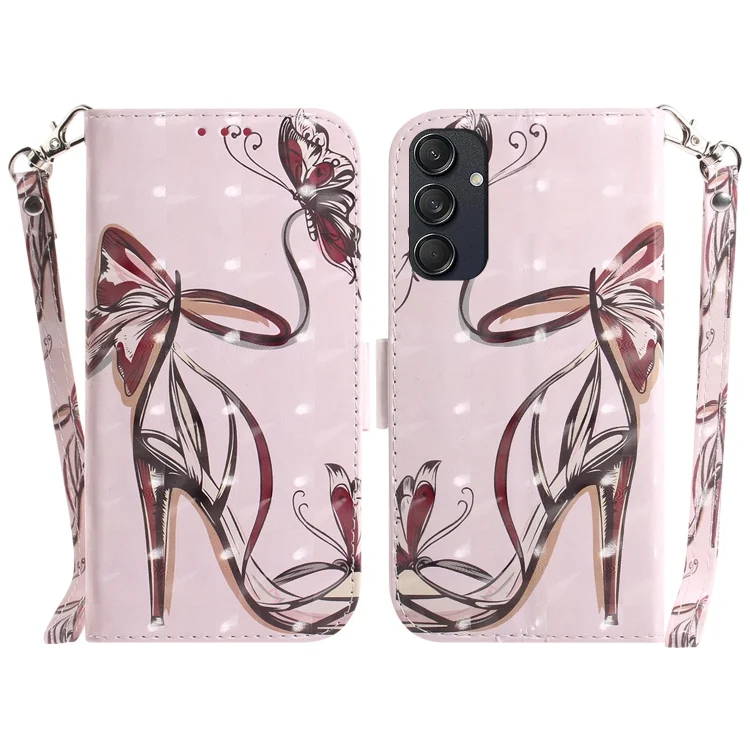 3D Colored Horizontal Flip Leather Phone Case, For Samsung Galaxy M55