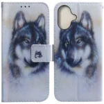 Coloured Drawing Flip Leather Phone Case, For iPhone 16 Plus, For iPhone 16