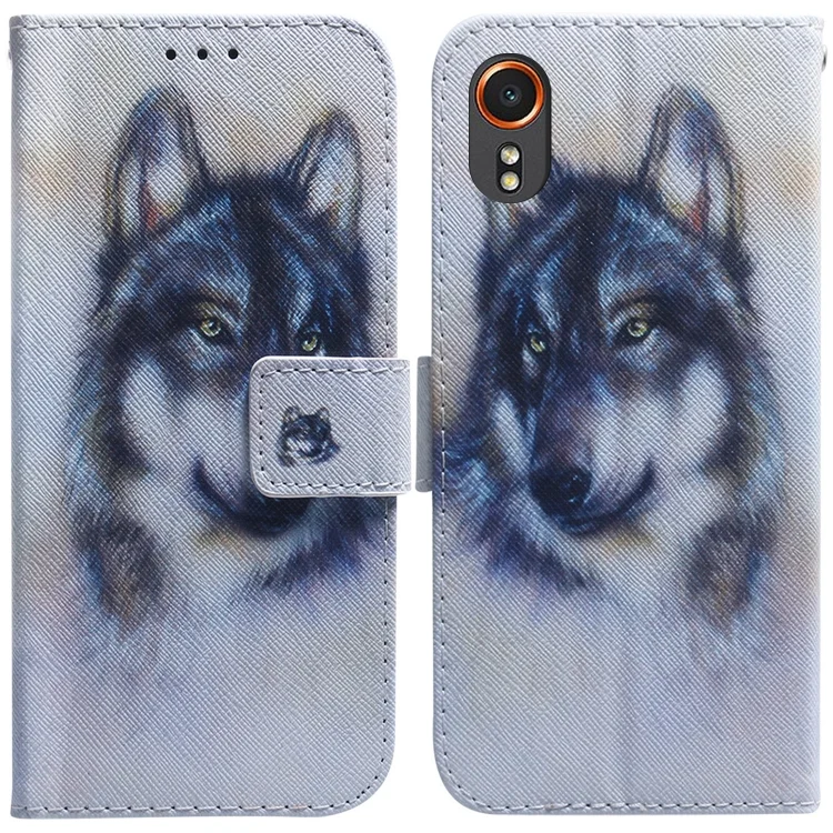 Coloured Drawing Flip Leather Phone Case, For Samsung Galaxy Xcover7, For Samsung Galaxy S24 Ultra 5G