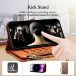 ESEBLE Star Series Lanyard Zipper Wallet RFID Leather Case, For iPhone 16e, For iPhone 16 Pro Max, For iPhone 16 Pro, For iPhone 16 Plus, For iPhone 16, For iPhone 15 Pro Max - Image 8