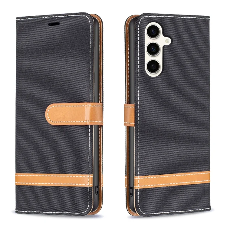 Color Block Denim Texture Leather Phone Case, For Samsung Galaxy S23 FE 5G, For Samsung Galaxy S24 5G