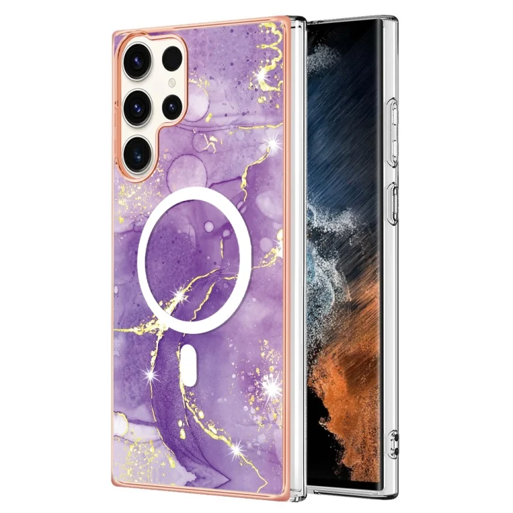 Marble Pattern Dual-side IMD Magsafe TPU Phone Case, For Samsung Galaxy S23 Ultra 5G, For Samsung Galaxy S23 5G