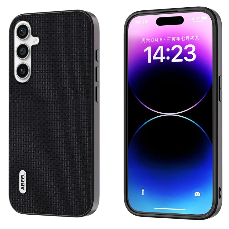 ABEEL Genuine Leather Luxury Black Edge Phone Case, For Samsung Galaxy A34 5G, For Samsung Galaxy A54 5G