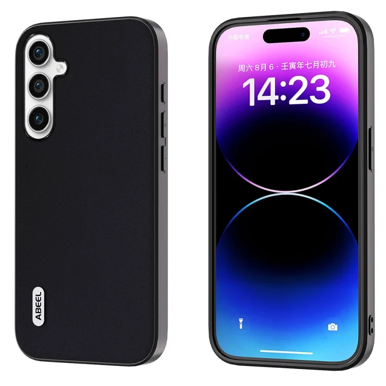 ABEEL Genuine Leather Silky Soft Black Edge Phone Case, For Samsung Galaxy A34 5G, For Samsung Galaxy A54 5G