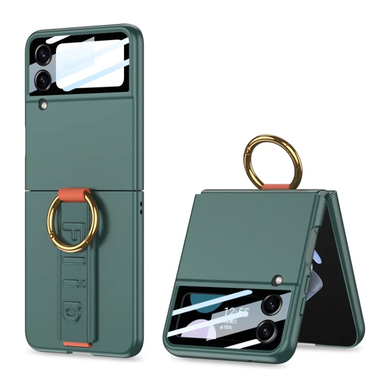 GKK Integrated Ultrathin Shockproof Phone Case with Ring Wrist Strap, For Samsung Galaxy Z Flip3 5G