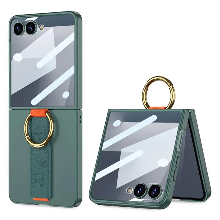 GKK Integrated Ultrathin Shockproof Phone Case with Ring Wrist Strap, For Samsung Galaxy Z Flip7 5G, For Samsung Galaxy Z Flip6, For Samsung Galaxy Z Flip5, For Samsung Galaxy Z Flip4 5G