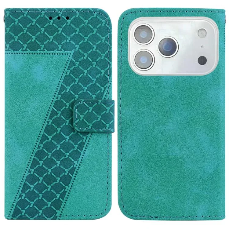 Seven-shaped Embossed Leather Phone Case, For iPhone 17 Pro Max, For iPhone 17 Pro, For iPhone 17