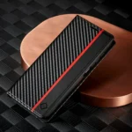 LC.IMEEKE Carbon Fiber Leather Phone Case, For Samsung Galaxy A55 5G, For Samsung Galaxy S24 Ultra 5G, For Samsung Galaxy S23 FE 5G, For Samsung Galaxy A35 5G, For Samsung Galaxy A25 5G... - Image 2