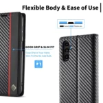 LC.IMEEKE Carbon Fiber Leather Phone Case, For Samsung Galaxy A55 5G, For Samsung Galaxy S24 Ultra 5G, For Samsung Galaxy S23 FE 5G, For Samsung Galaxy A35 5G, For Samsung Galaxy A25 5G... - Image 4