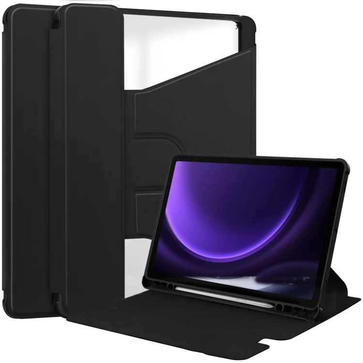 EDA005140203A.webp 360 Rotation Transparent Smart Leather Case, For Samsung Galaxy Tab S9 FE / S10 FE, For Samsung Galaxy Tab S9 FE+ / S10+, For Samsung Galaxy Tab A9+ - Image 1