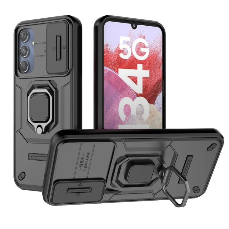 Sliding Camshield TPU + PC Shockproof Phone Case with Holder, For Samsung Galaxy M34 5G India, For Samsung Galaxy A25 5G, For Samsung Galaxy A24 5G, For Samsung Galaxy A34 5G