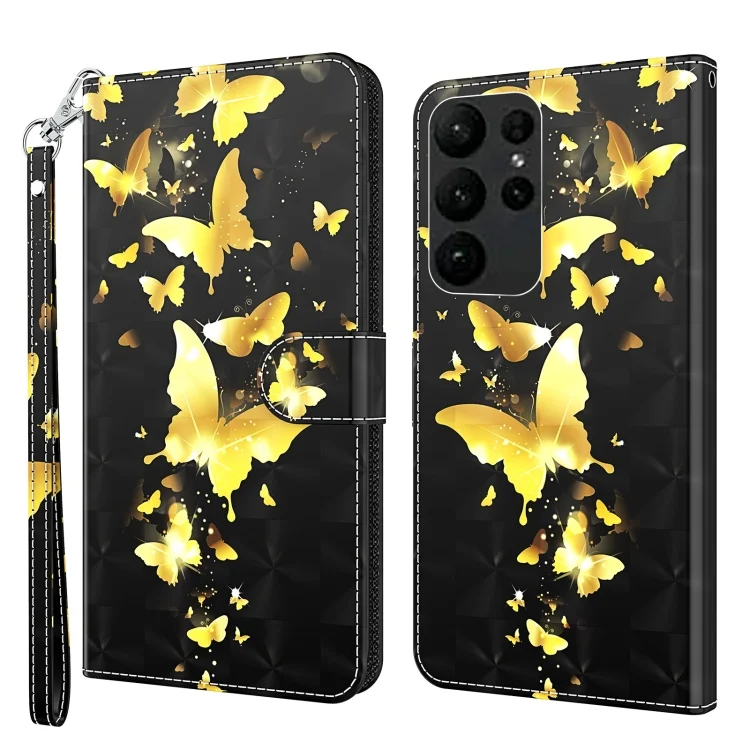 3D Painting Pattern Flip Leather Phone Case, For Samsung Galaxy S24 Ultra 5G, For Samsung Galaxy S24+ 5G