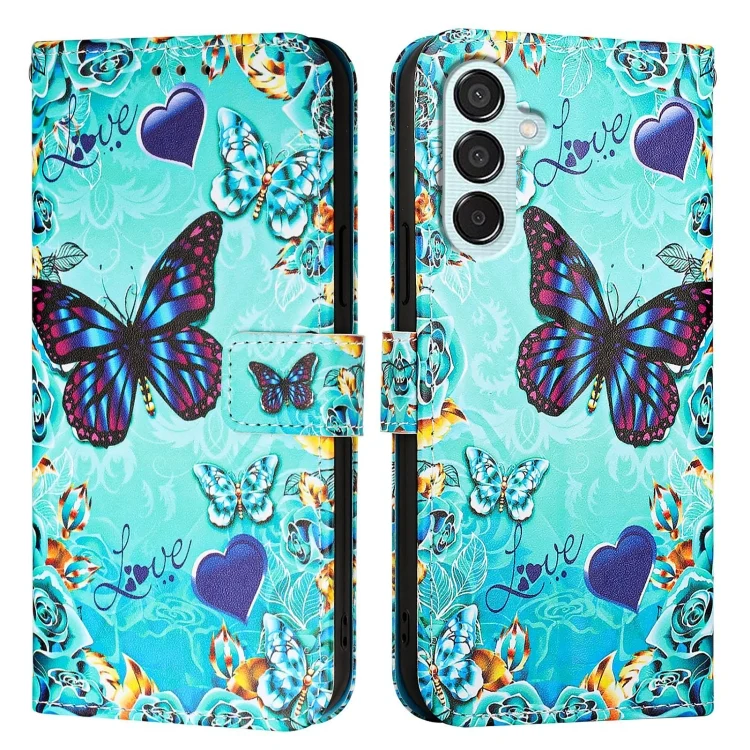 Colored Drawing Pattern Plain Weave Leather Phone Case, For Samsung Galaxy M15 / F15 5G Global, For Samsung Galaxy Xcover7