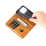 AZNS Magnetic Calf Texture Flip Leather Phone Case, For iPhone 15 Pro - Image 6
