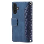 Grid Texture Zipper Leather Phone Case with Lanyard, For iPhone 16 Plus, For iPhone 16, For iPhone 15 Pro Max - Image 4