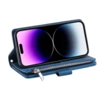 Grid Texture Zipper Leather Phone Case with Lanyard, For iPhone 16 Plus, For iPhone 16, For iPhone 15 Pro Max - Image 7