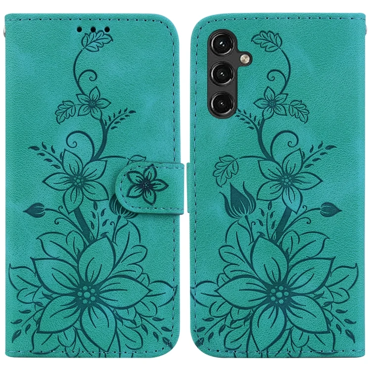 Lily Embossed Leather Phone Case, For Samsung Galaxy A14 5G, For Samsung Galaxy A12 5G, For Samsung Galaxy M13 4G
