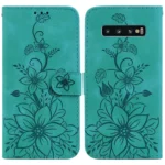 Lily Embossed Leather Phone Case, For Samsung Galaxy S10+, For Samsung Galaxy S10