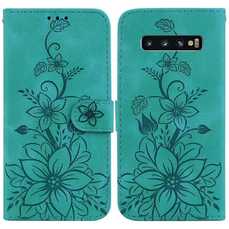 EDA005269466A.webp Lily Embossed Leather Phone Case, For Samsung Galaxy S10+, For Samsung Galaxy S10 - Image 1