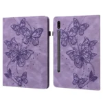 Embossed Butterfly Pattern Leather Tablet Case, For Samsung Galaxy Tab S9