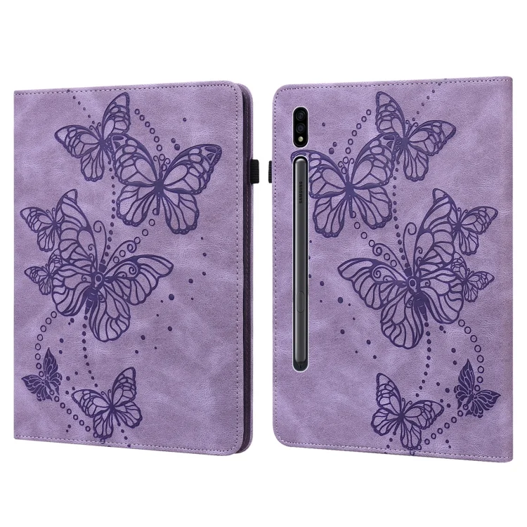 Embossed Butterfly Pattern Leather Tablet Case, For Samsung Galaxy Tab S9