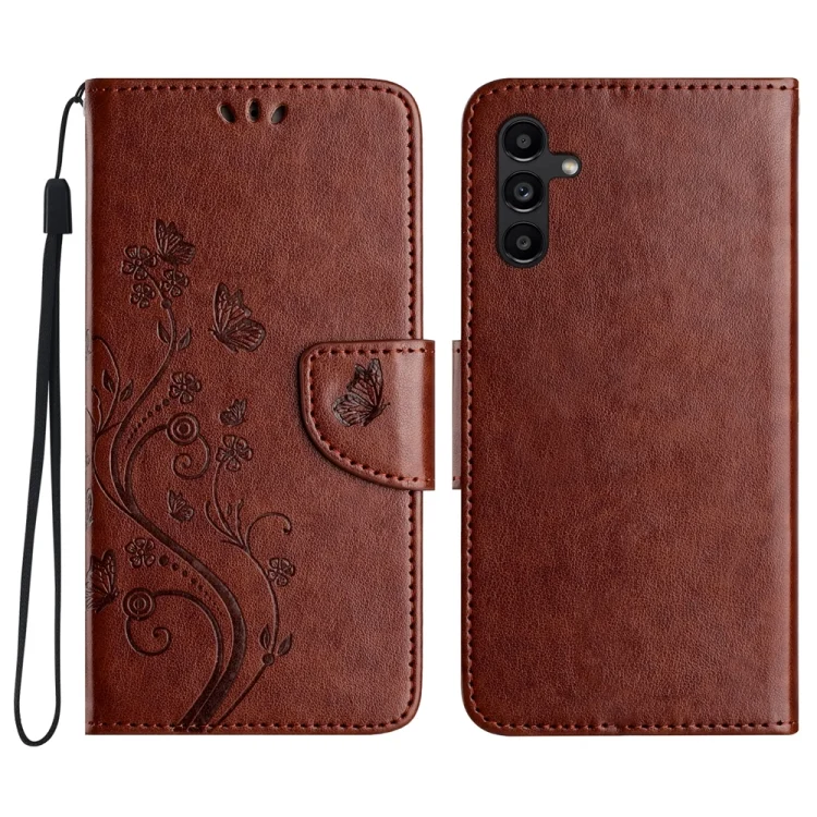 Butterfly Flower Pattern Flip Leather Phone Case, For Samsung Galaxy A05s, For Samsung Galaxy A24 / A25 5G