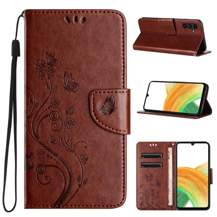 Butterfly Flower Pattern Flip Leather Phone Case, For Samsung Galaxy S24 5G, For Samsung Galaxy A15