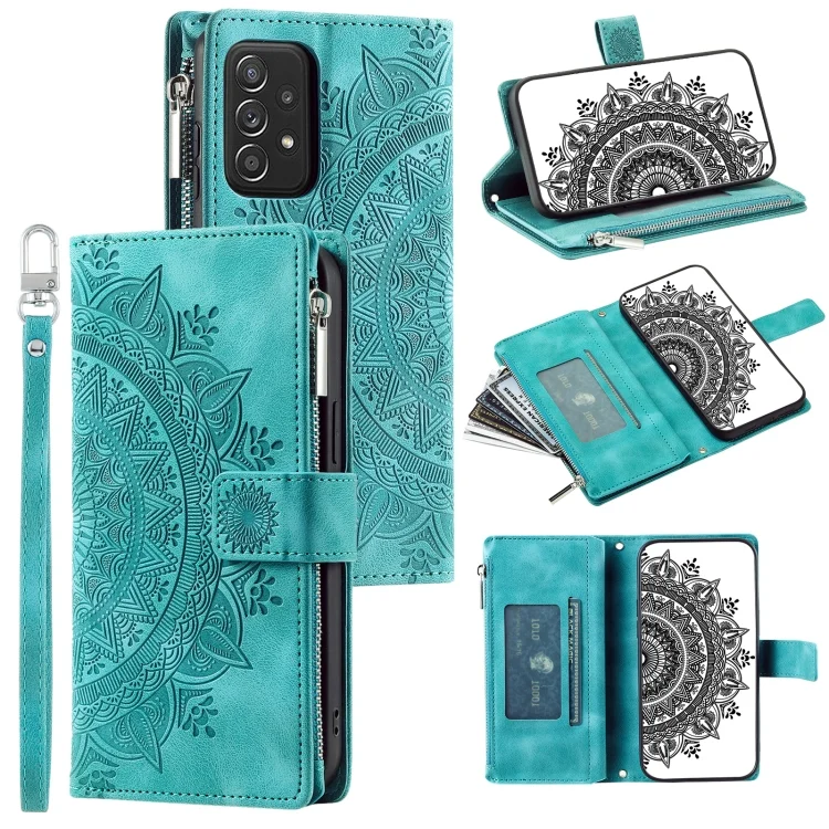 Multi-Card Totem Zipper Leather Phone Case, For Samsung Galaxy A33 5G, For Samsung Galaxy A03 EU 166mm, For Samsung Galaxy S22 Ultra 5G