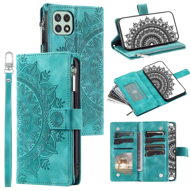 Multi-Card Totem Zipper Leather Phone Case, For Samsung Galaxy A22 5G, For Samsung Galaxy S21 FE 5G, For Samsung Galaxy A32 5G