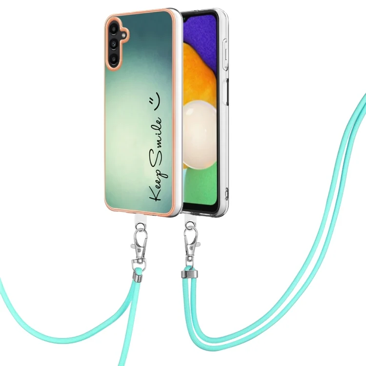 Electroplating Dual-side IMD Phone Case with Lanyard, For Samsung Galaxy A53 5G, For Samsung Galaxy A73 5G