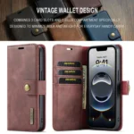 DG.MING Crazy Horse Texture Detachable Magnetic Leather Phone Case, For iPhone 16e, For iPhone 16 Pro Max, For iPhone 16 Pro, For iPhone 16 Plus - Image 4