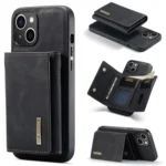 DG.MING M1 Series 3-Fold Multi Card Wallet Leather Phone Case, For iPhone 15