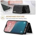 DG.MING M1 Series 3-Fold Multi Card Wallet Leather Phone Case, For iPhone 16, For iPhone 15 Pro Max, For iPhone 15 Pro, For iPhone 15 Plus - Image 4
