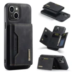 DG.MING M2 Series 3-Fold Card Bag Wallet Leather Phone Case, For iPhone 15