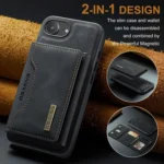 DG.MING M2 Series 3-Fold Card Bag Wallet Leather Phone Case, For iPhone 16e, For iPhone 16 Pro Max, For iPhone 16 Pro, For iPhone 16 Plus - Image 2