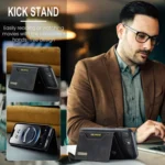 DG.MING M2 Series 3-Fold Card Bag Wallet Leather Phone Case, For iPhone 16e, For iPhone 16 Pro Max, For iPhone 16 Pro, For iPhone 16 Plus - Image 7